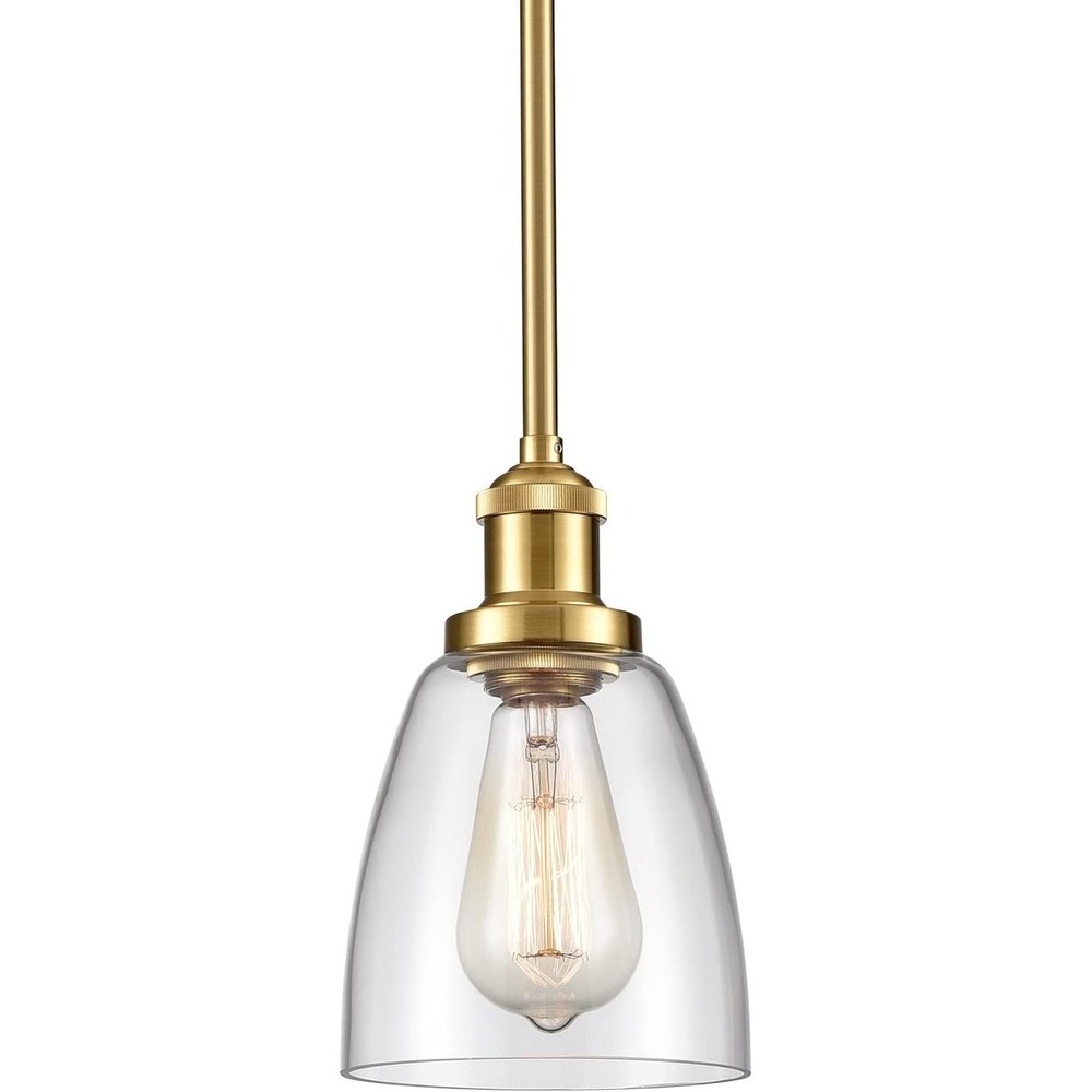 Gold Glass Light Kitchen Hanging Pendant Lighting Rod-Hung Light Fixture Dimmabl